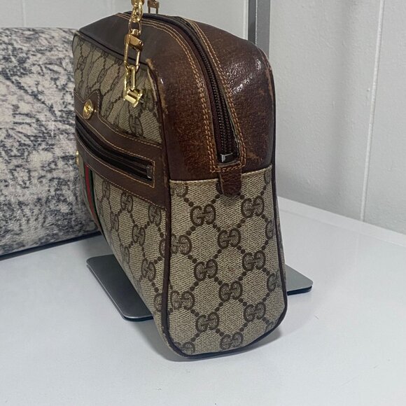 Vintage Gucci GG Supreme Sherry Line Shoulder Bag in Tan Brown - Picture 4 of 11